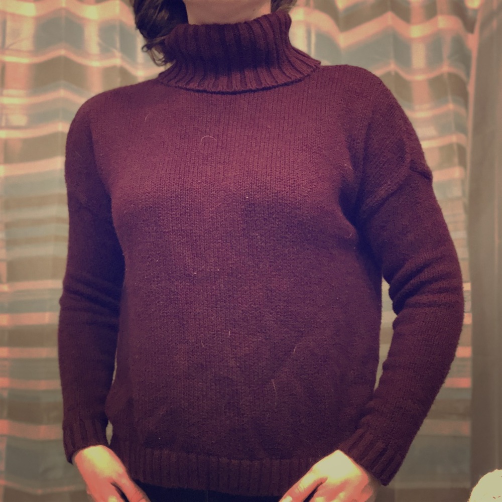 Maroon turtle neck sweater